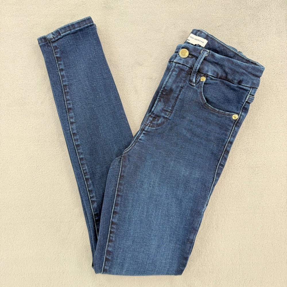 Good American‎ Skinny Jeans Dark Wash High Rise Blue Womens 2/26